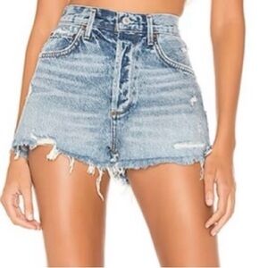 AGOLDE Jaden high rise cutoff denim shorts